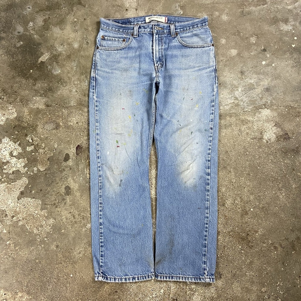 Vintage Levi's 505 Jeans Size 33x30 Blue Denim Light Wash Relaxed Fit Casual